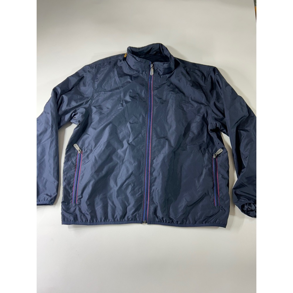 Eddie Bauer Jacket Men's L Navy Blue Windbreaker Full Zip Outdoor